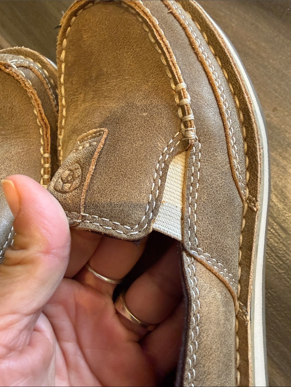 Ariat Tan Suede Slip-On Casual Loafers - Picture 5 of 7